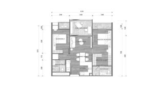 Планировка квартиры 2 спальни в корпусе Building K2 The Balance By The Beach in Phuket, Thailand, ЖК The Balance By The Beach № 11013